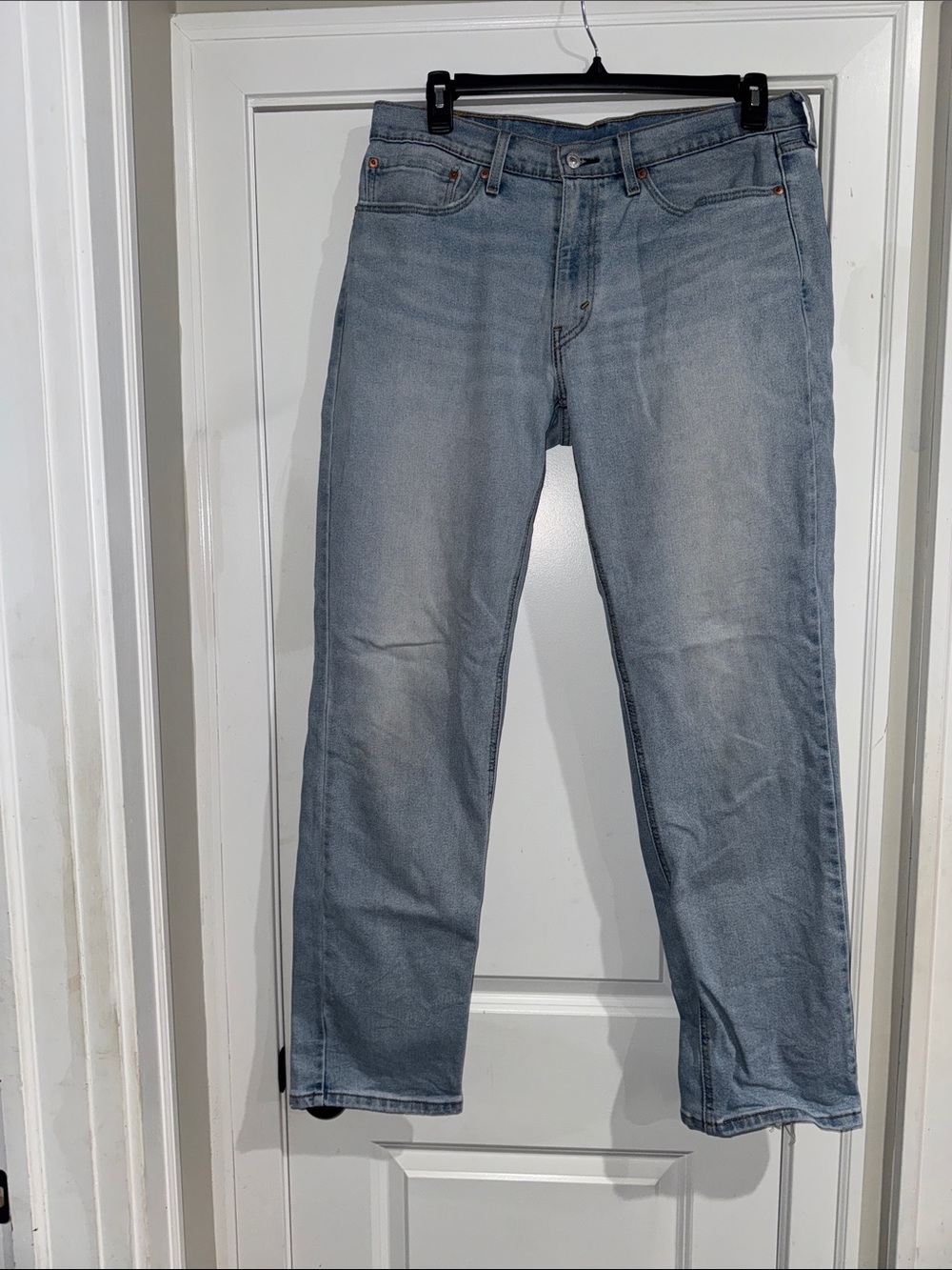 Levi's Men's Straight Jeans - Light Blue Washed Denim